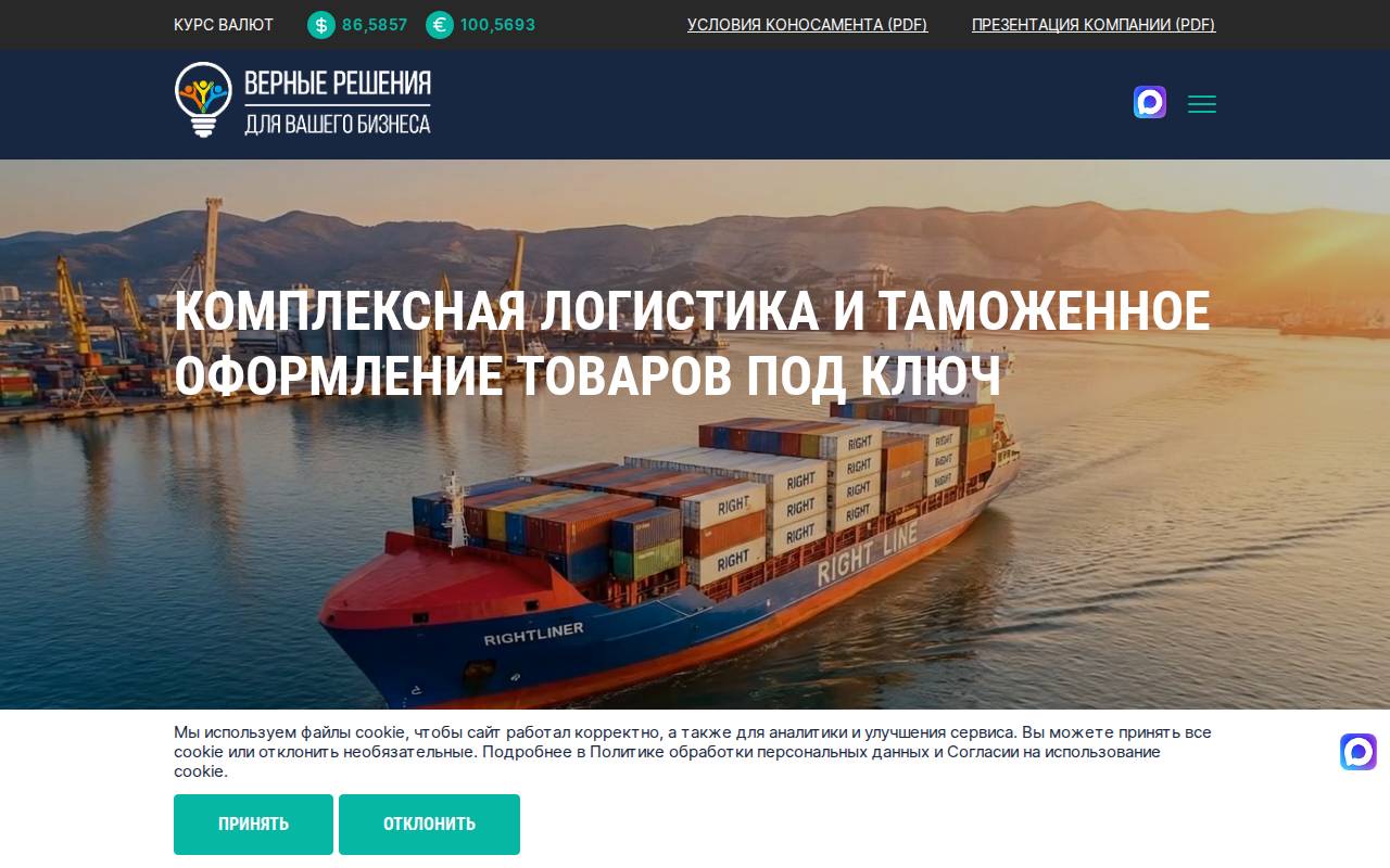 Снимок главной страницы novoros-broker.ru