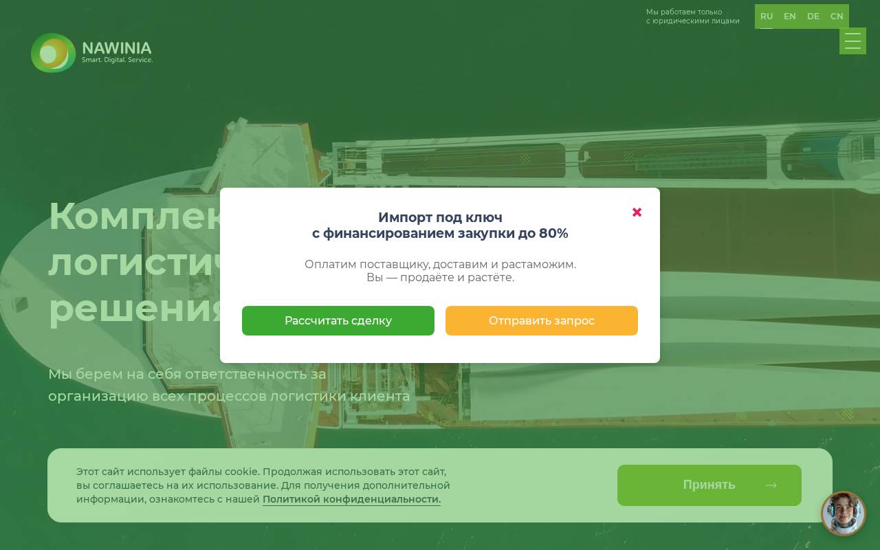 Снимок главной страницы nawinia.com